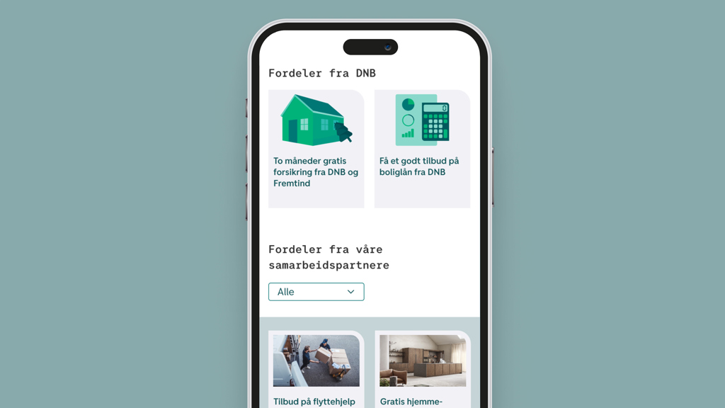 Oversikt over tilbud i kundeportalen, DNB Eiendom.